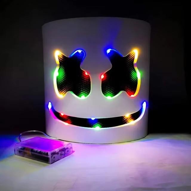 Светодиодная маска и перчатки DJ Marshmello Головной шлем Светящаяся Косплей Головной убор для мужчин и женщин Музыкальный фестиваль Реквизит для Хэллоуина