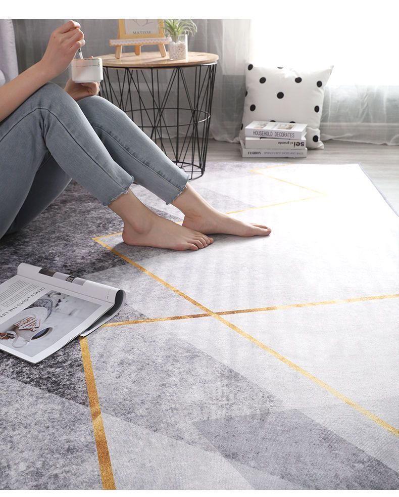 Современный грязеотталкивающий, простой в уходе ковер из хрустального велюра для гостиной – износостойкий и нескользящий дизайн
