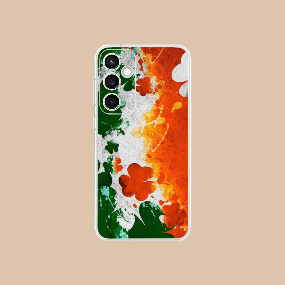 Чехол для мобильного телефона на День Святого Патрика для Samsung Galaxy S25 S24 S23 S22 S21Plus FE Ультрапрозрачный Цветной Чехол Роскошный Чехол