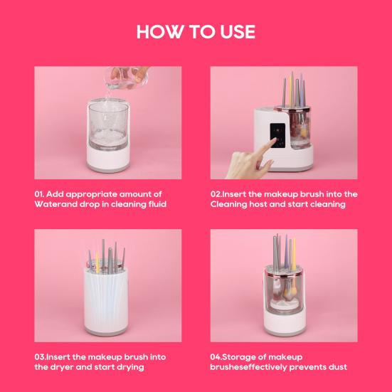 Electric Makeup Brush Cleaner USB Automatic Cosmetic Brush Cleaning Machine Multifunction Beauty Brush Dryer Holder Container Washing Tools