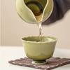 2 шт./набор чашек для чая Yaozhou Kiln Celadon Tea Dust Green High Foot Petal Cup Descubre Tea Bowl Personal Master Mug Kung Fu Teaset 70ML