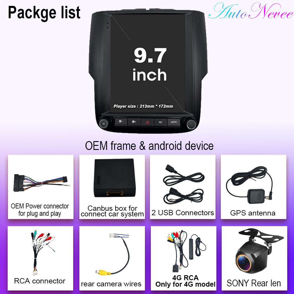 Android 14 Для Dodge Ram 4 IV DJ DS 2013 - 2019 Автомагнитола Стерео 4G Carplay Мультимедийный Видеоплеер Навигация GPS БЕЗ 2DIN DVD