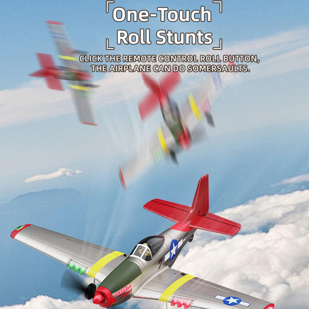 Самолет на радиоуправлении, 2.4G самолет из пенопласта EPP с 6-осевым гироскопом, светодиодными огнями, кувырком одной кнопкой, 3D перевернутым полетом, простой в