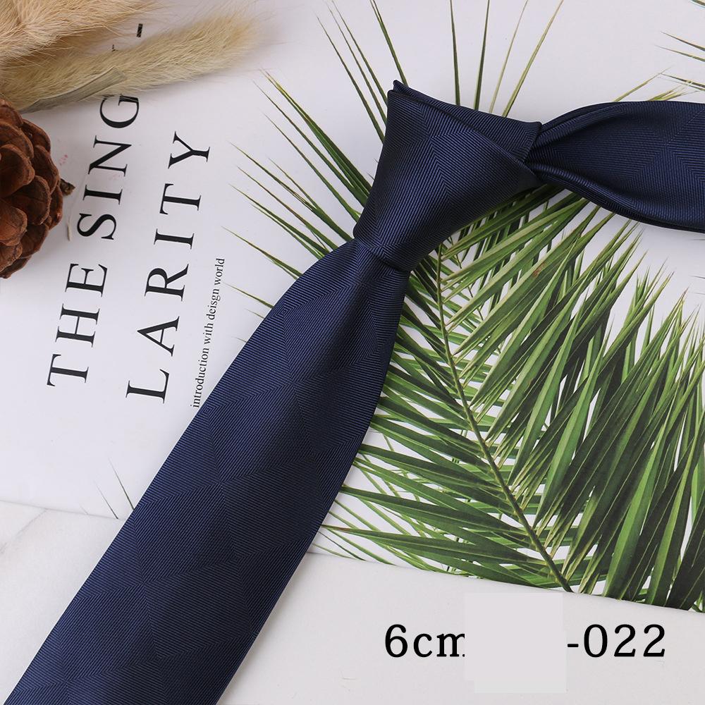 Men's Trend Business Casual Narrow 6cm Polyester Jacquard Tie Solid Color Striped Tie