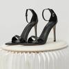 Pointed Patent Leather Sexy Open Toe One-word Buckle Strap Women Sandals Cover Heeled Thin High-heeled Party Shoe Sandalias