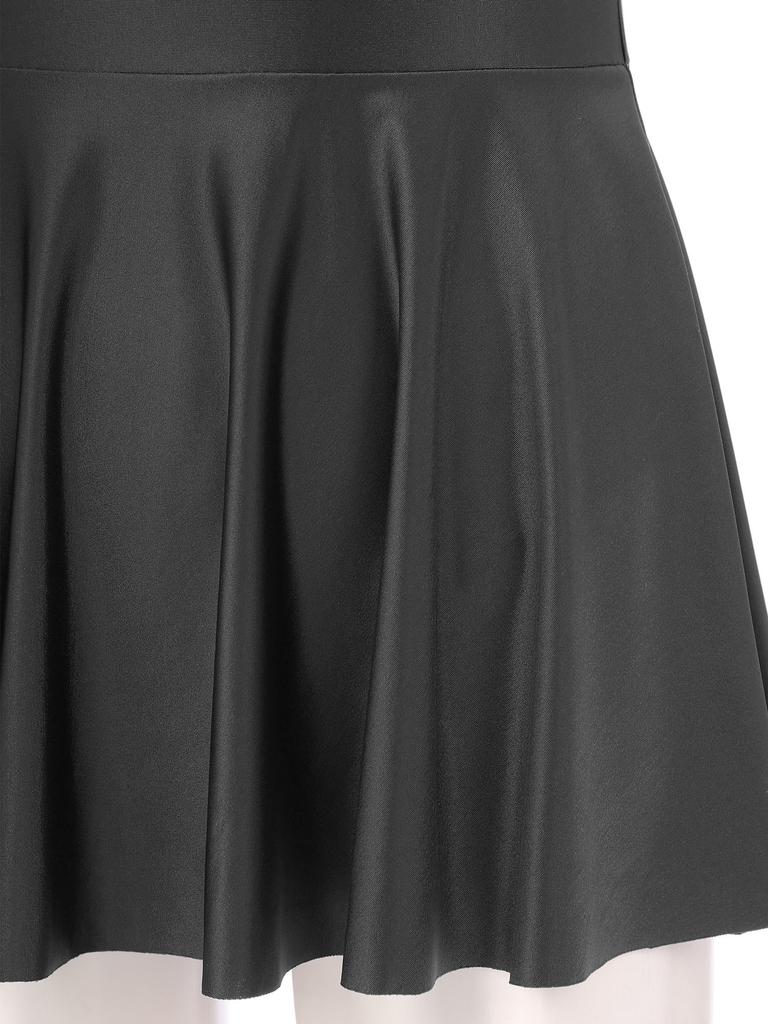 Женское глянцевое платье-майка без рукавов с высокой талией, купальники для спорта