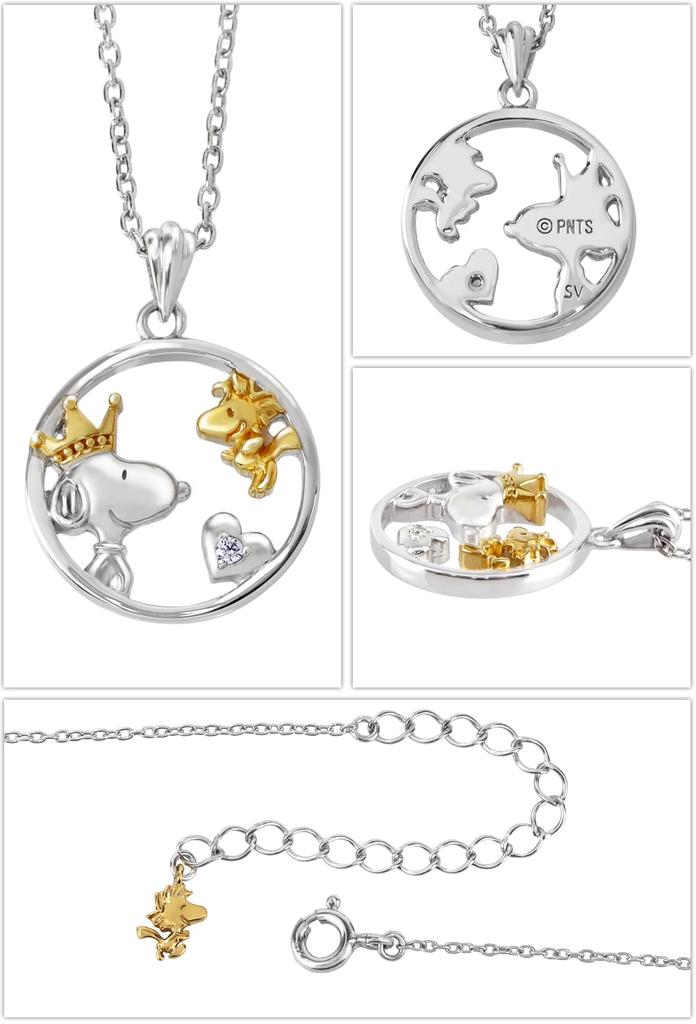 Ограниченный набор шкатулок для драгоценностей Корона Снупи Вудсток Круглая подвеска-ожерелье Серебро 925 пробы PEANUTS Официальный Официальные товары [Синдзюку Гиннокура]