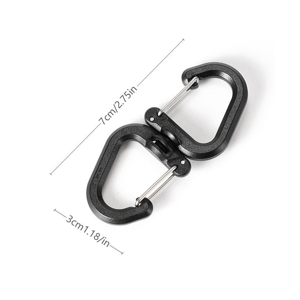 Multi-Use Outdoor Rock Climbing 360 Rotatable Hook Double Carabiner Swivel Connector Keychain Backpack Keychain Hiking Buckle