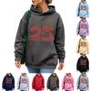 Ladies Fashion Casual Long Sleeve Printed Round Neck Hoodie Pullover Top