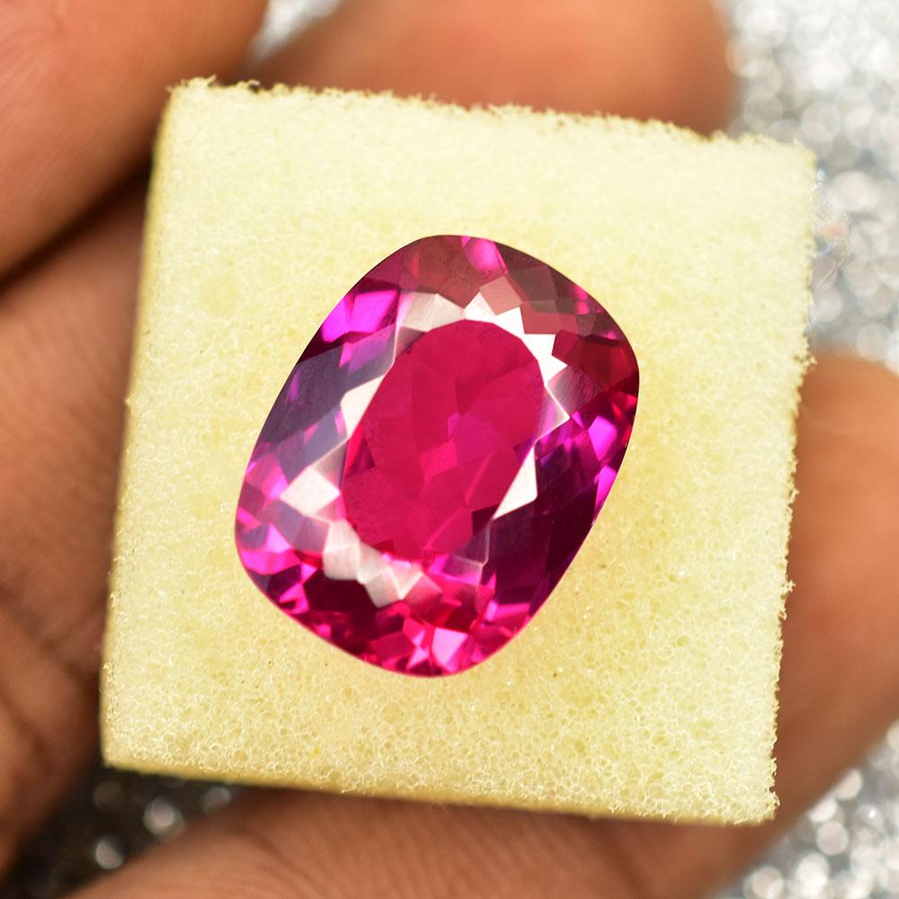 12.60 Ct NATURAL Pink Ruby UNIQUE Cushion Cut Loose Gemstone