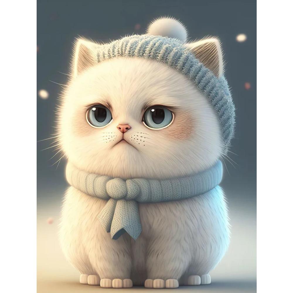 Алмазная картина, полная дрель, милый лев, кошка, животное, круглая алмазная живопись, ручная работа, Лось, панда, сделай сам, алмазная мозаика, картина, украшение для дома