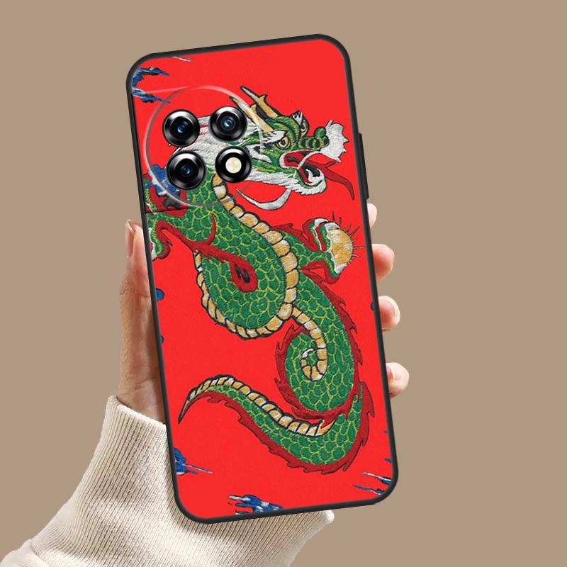 Древний японский чехол с драконом для OnePlus Nord 5 CE 3 4 Lite N20 N30 OnePlus 15 13 12 11 10T 13T 13R 8 9 10 Pro