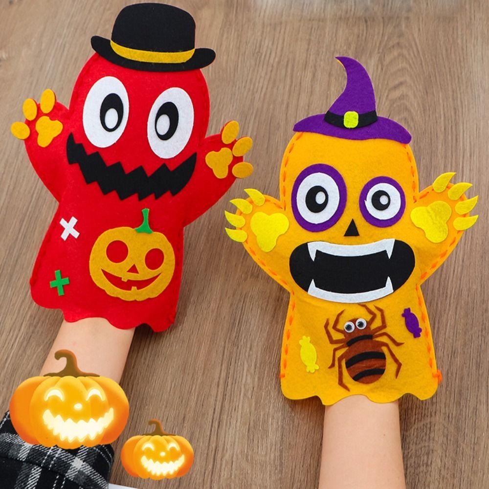 Human Skeleton DIY Hand Puppet Kits Pumpkin Halloween Puppet Hand Puppet Toy Kids Party
