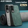 KEYSION Роскошный ретро чехол из искусственной ПУ кожи для VIVO Y31 5G Мягкий силикон+ПК Ударопрочная задняя крышка для телефона VIVO Y31 5G