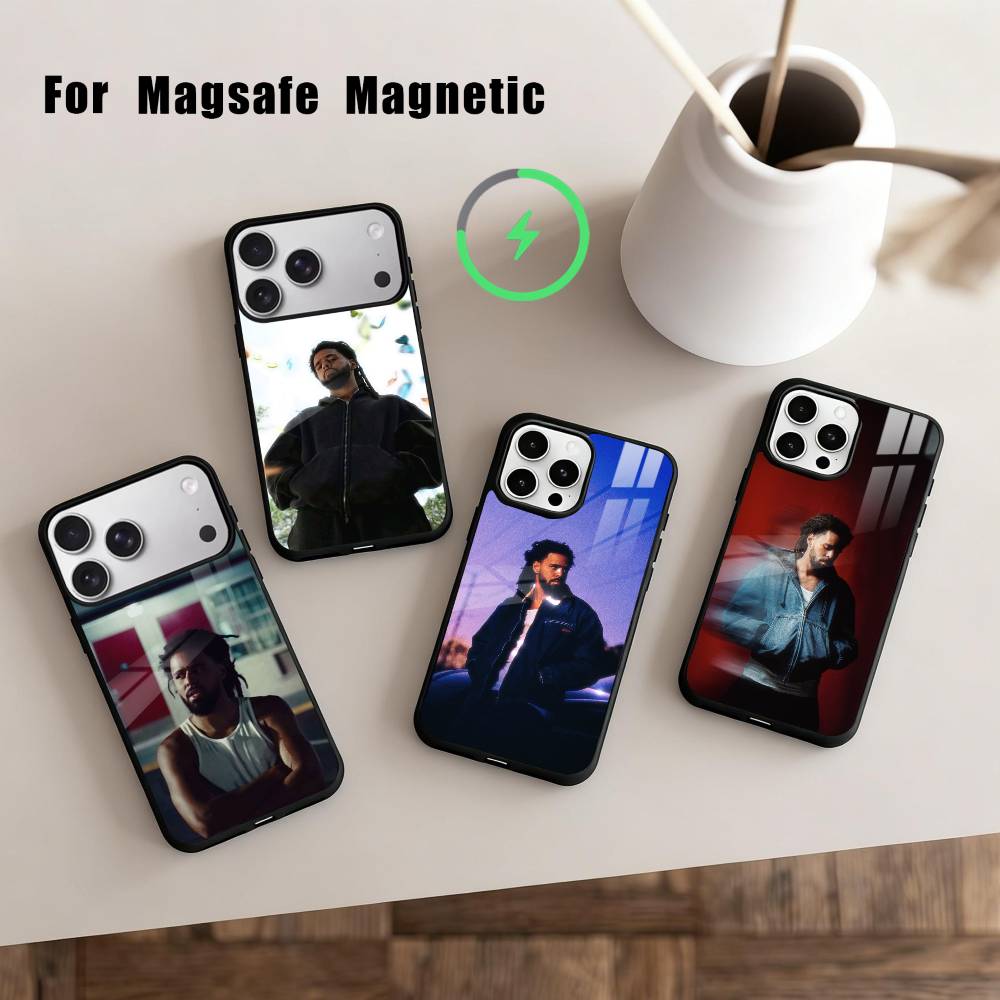 Rapper Singer J-J C-Cole-E Phone Case For iPhone17,16,15,14,13,12,11 Plus,For Magnetic Wireless Charge Cover