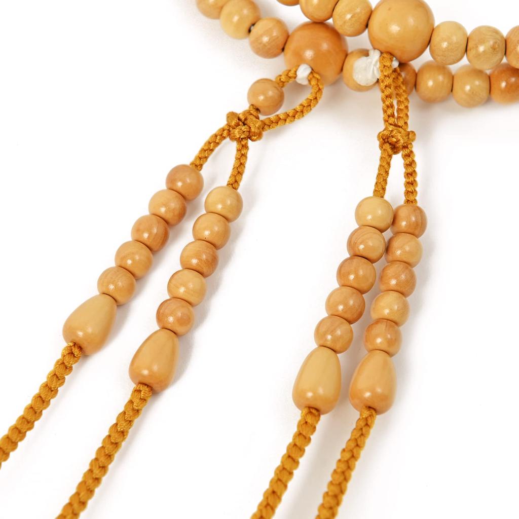 Молитвенные бусы секты Сингон Шакуни Рикю Брахма в коробке из павловнии Желтый Ян/Цуге совместного изготовления (золотисто-коричневый)