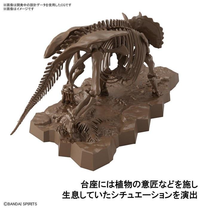 BANDAI SPIRITS Imaginary Skeleton Triceratops 1/32 Scale Model Kit Brown 23cm