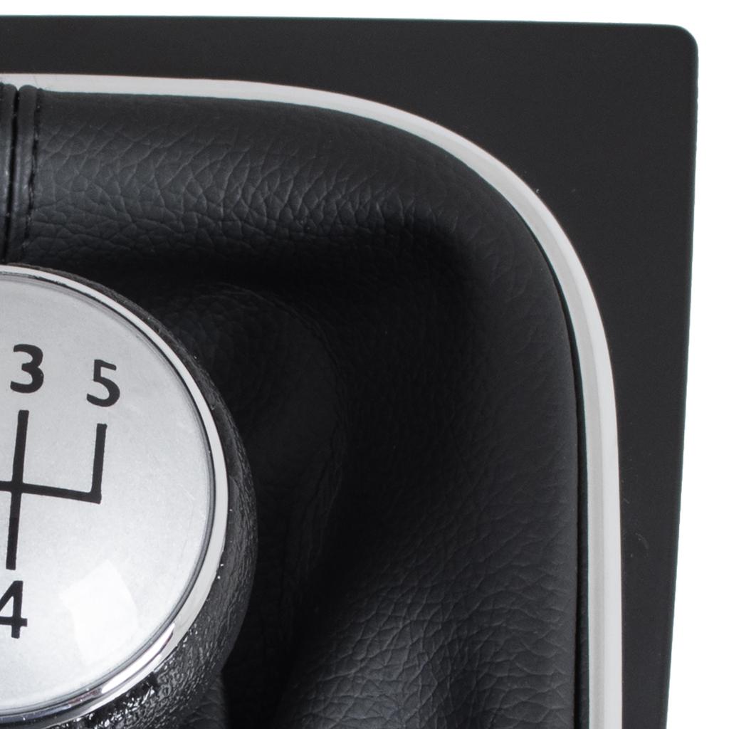 VW Golf V 03-08 SILVER + BLACK gear shift knob with CHROME frame 5 SPEED