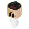 Автомобильный беспроводной Bluetooth аудио передатчик FM-радио адаптер с двумя USB-зарядными устройствами MP3-плеер (Золото)