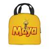 Maya The Bee With Flowers Cartoon Insulated Lunch Bags Food Bag Portable Thermal Cooler Lunch Boxes For Picnic