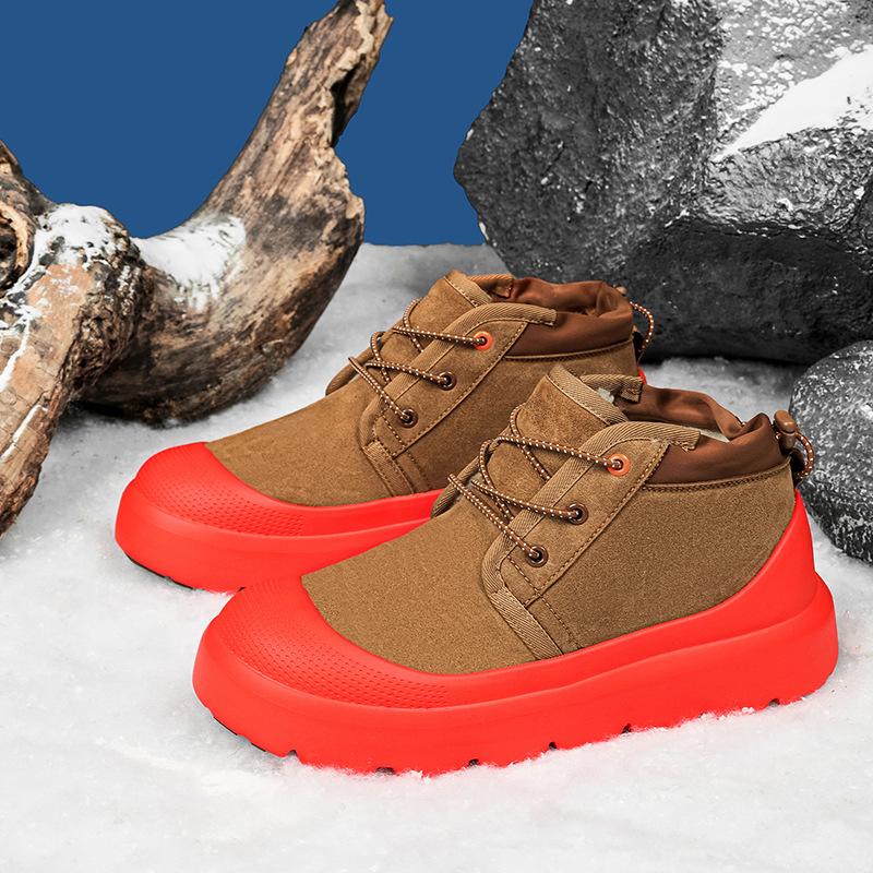 То же самое для мужчин и женщин зимой 2025 года, новые повседневные универсальные бархатные теплые сноубутсы, ветрозащитные полусапоги и хлопковые ботинки с защитой от мороза.