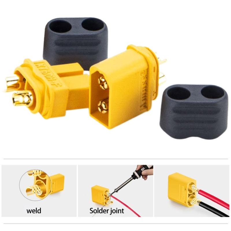 High Conductivity XT60H Plugs Male Female Connectors Set For Model Enthusiasts Simple Welding Process XT60H Connectors