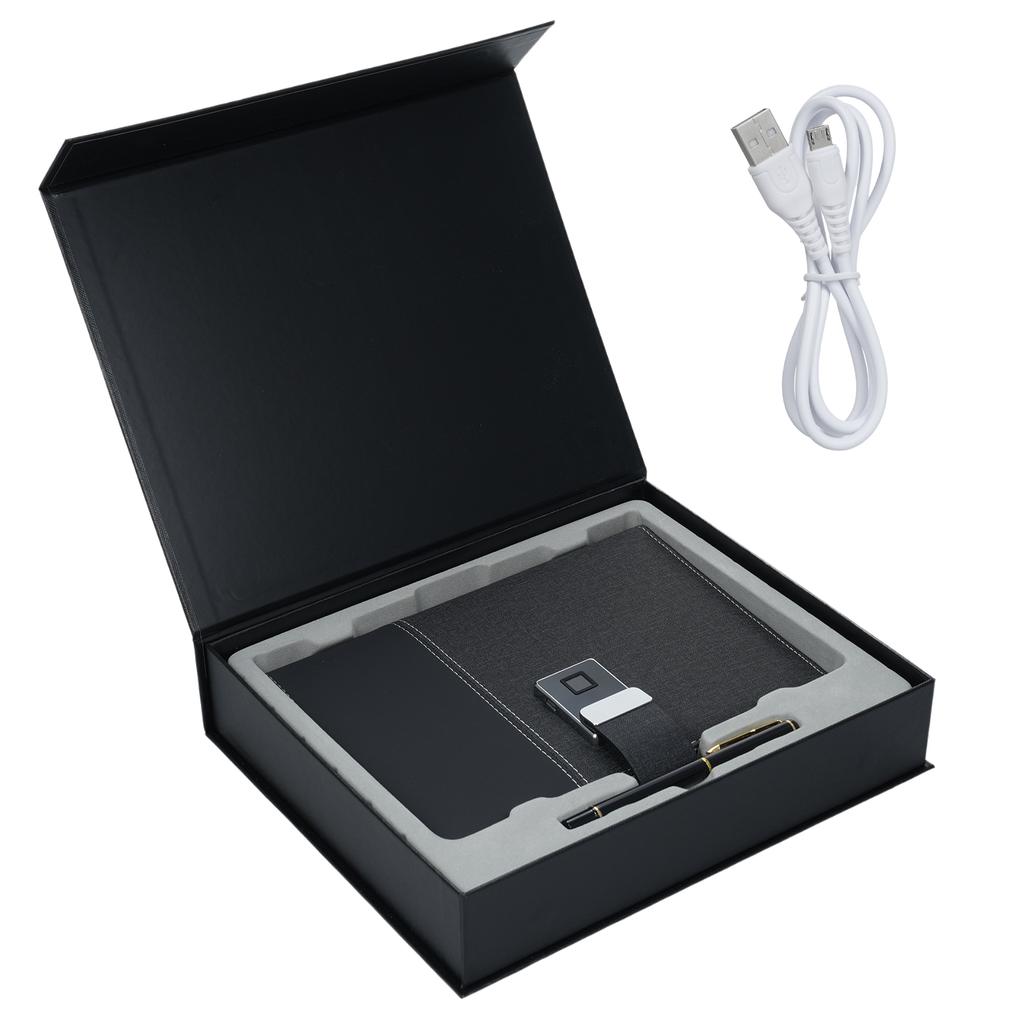 Кожаный блокнот формата А5 с функцией блокировки отпечатков пальцев и высокоскоростным USB-накопителем на 16 ГБ, ежедневник-планировщик в линейке