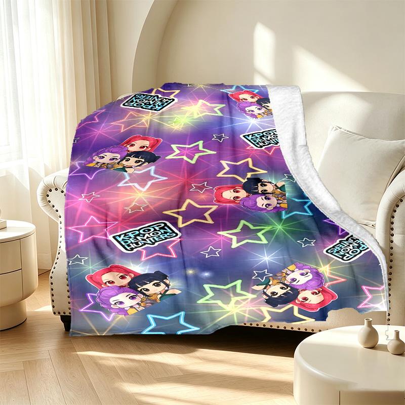 K Pattern Blanket for Home Decoration, Bed, Sofa, Car Travel, Camping, Suitable for All Seasons, Birthday Christmas Gift