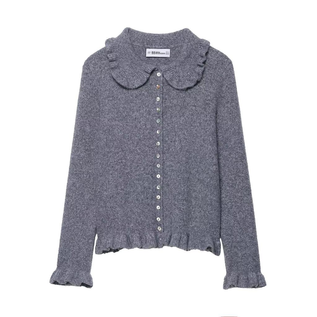 European and American style, new women's clothing, fashionable, versatile, foreign style fashionable laminated decorative knitted jacket