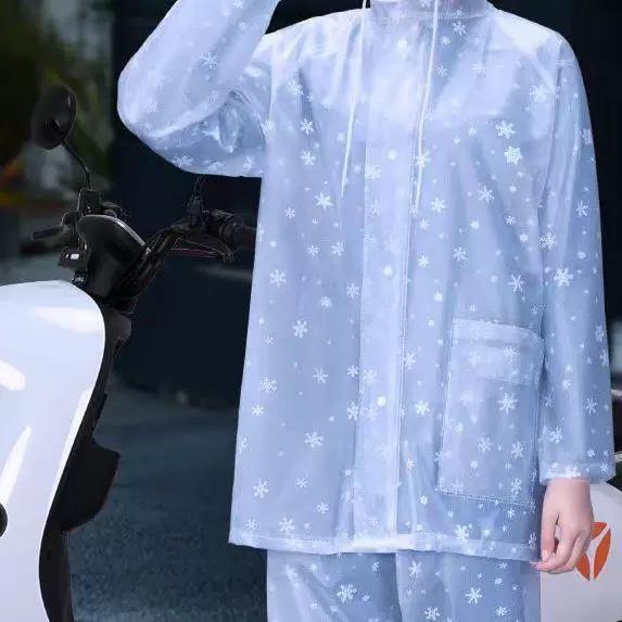 Прозрачный женский комплект для дождя «Богиня Воды» с капюшоном и штанами для взрослых, двухсекционный прозрачный комплект