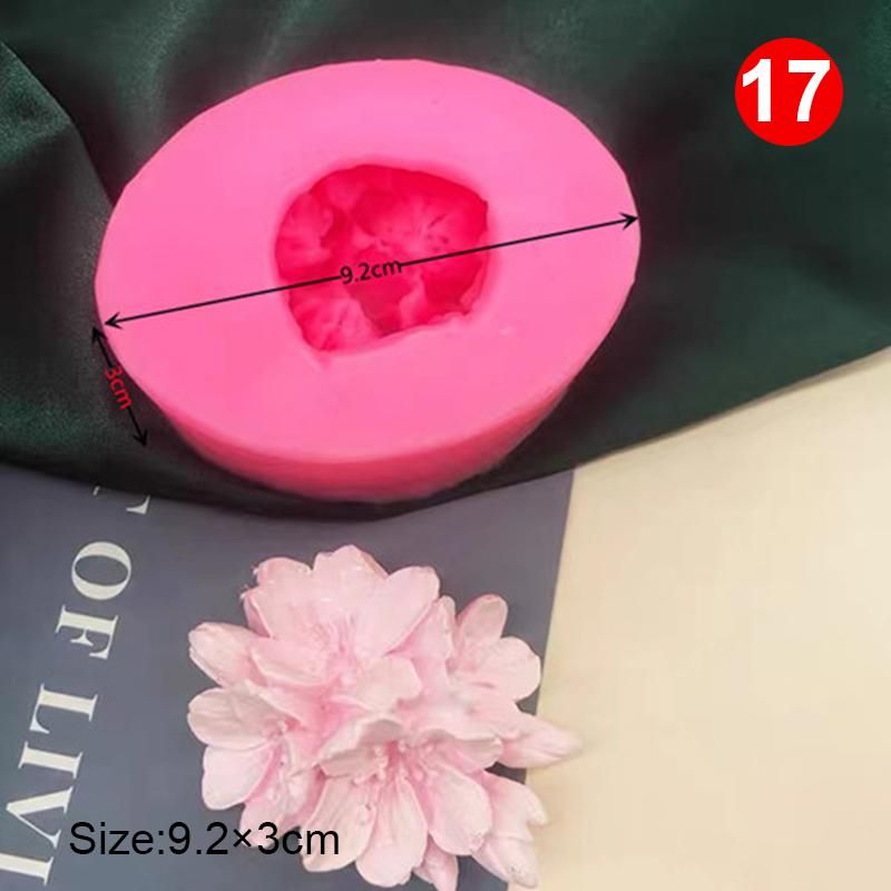 3D силиконовые формы, формы для роз, ароматерапия, гипсовые изделия, глиняная форма для свечей, пион, гипс, инструмент для выпечки своими руками