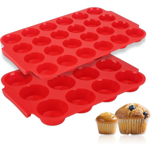 Silicone Muffin Pan for Baking - Premium 12-Cup Nonstick Muffin Pan, Easy Release & Clean, Dishwasher Safe Muffin Tray for Perfect Cupcakes, Muff &