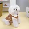 Cute Stylish Pet Cotton Coat Button Closing with Traction Rope Buckle Thickened Small Medium Dogs Tractable Cotton Coat