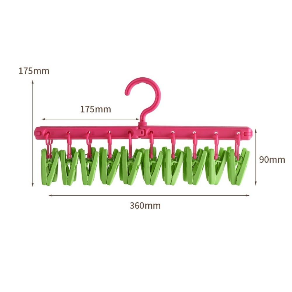 Складная вешалка для одежды с прищепками, вращающаяся, ветрозащитная, сушилка для нижнего белья, экономящая место, вешалка для носков, крючок, бытовая