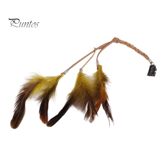 Заколка для волос в виде пера, цветная кожаная длинная заколка для волос с кисточками, легко сочетающийся головной убор, аксессуары для волос для тематических вечеринок