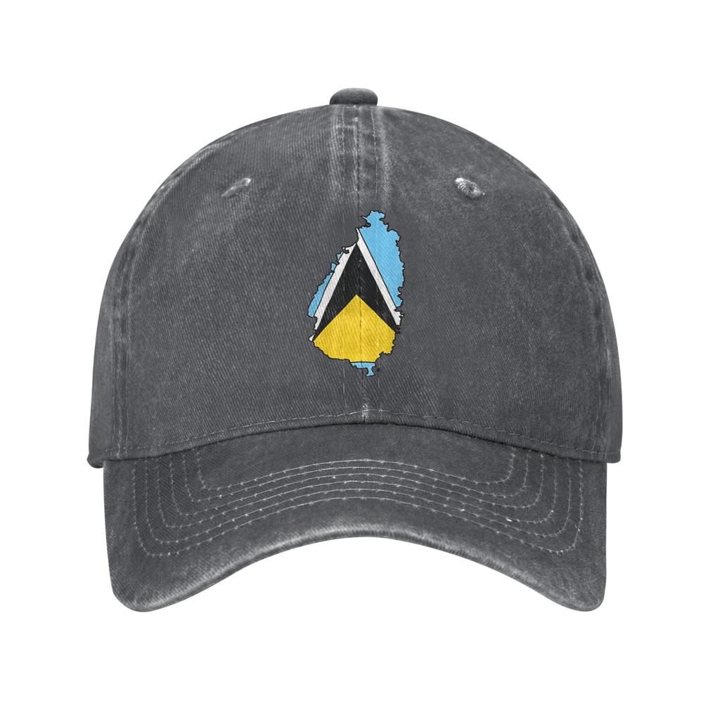 Summer Saint Lucia Flag Baseball Cap Sun  Sun-Proof Design Washed Trucker Hat Unisex Men Casual Outdoor Sports Baseball Caps