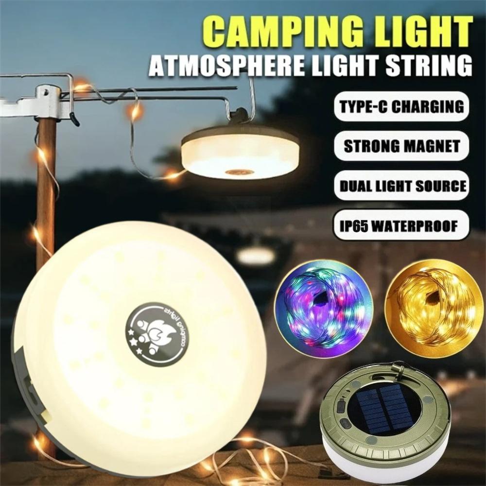 Светодиодная лампа для кемпинга, перезаряжаемая через USB, длина 10 м, водонепроницаемая, пригодная для вторичной переработки, садовое украшение для палатки