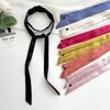 120cmx6cm Solid Color Skinny Silk Scarf Fashion Brand Bag Scarf For Women Long Handle Bag Scarves French Bownot Ribbon Headband