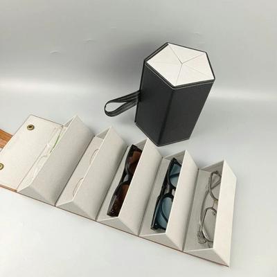 Чехол из ПУ кожи для очков 2/6 отделения Коробка для хранения очков Высококачественный держатель для очков Очки