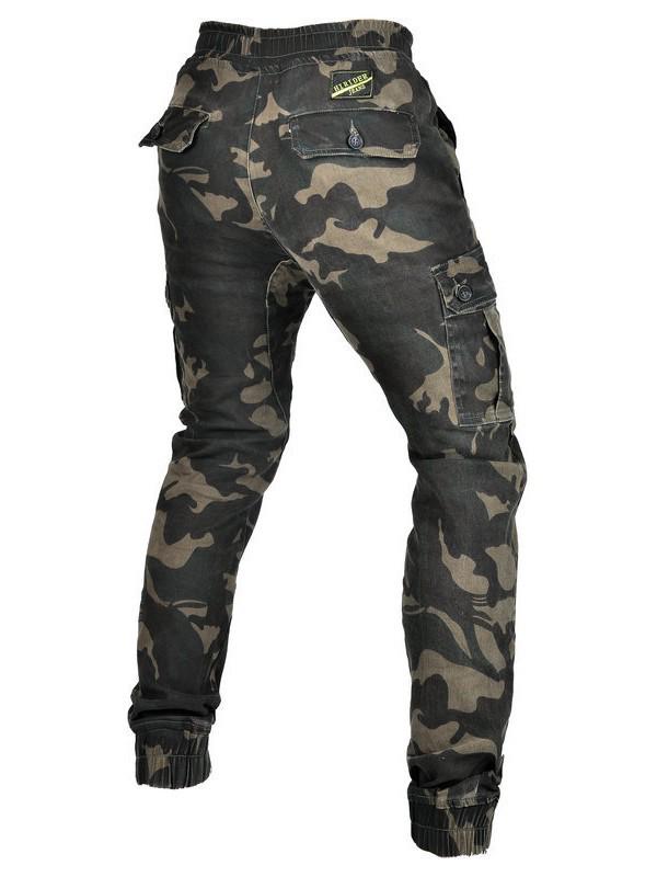 Men's Camouflage Motorcycle Jeans: Slim Fit, Multi-Pocket, Four Seasons, Anti-Fall Riding Pants.