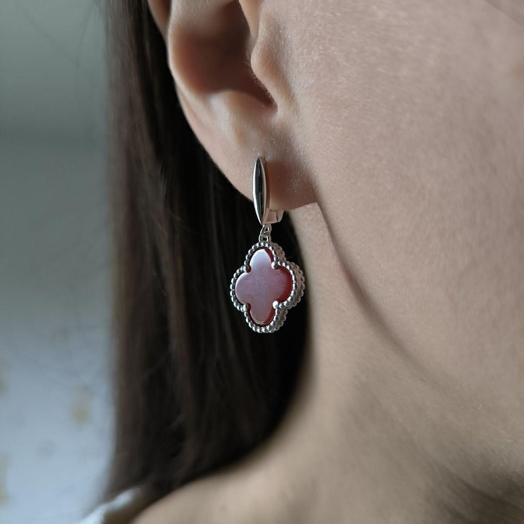 Серебряные серьги с натуральным агатом (60002367)