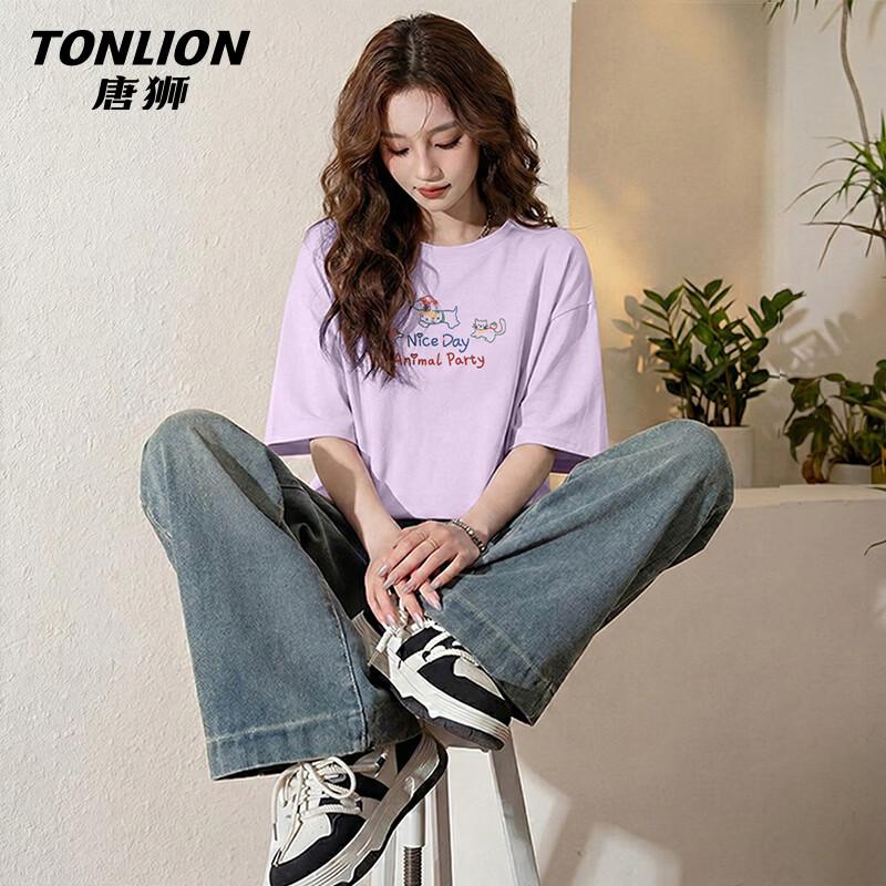 Женская футболка TonLion с мультяшным принтом, с коротким рукавом