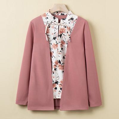 Пожилая осенняя одежда для матерей 50 лет Модная свободная одежда «два в одном» для осени Топы для тещи Одежда