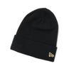 NEWERA Базовая вязаная шапка с отворотом Черная с металлическим золотым флагом (Новая эра)