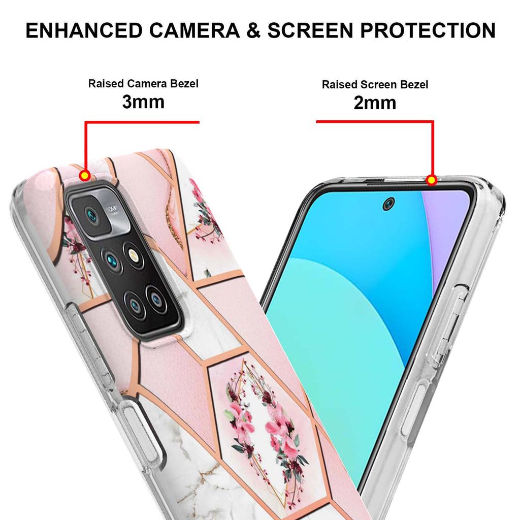 Ультратонкий чехол для телефона IMD ​​с золотой каймой и мраморным цветком для Xiaomi Redmi Note 11S, Redmi Note 11 4G, Note 12 Pro 4G, Xiaomi 11T, Redmi 10, Poco X3 NFC...