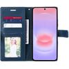 Coque pour Samsung Galaxy A37 5G, Protection Effet Cuir Anti-Rayures Bleu Marine - 2 Verres Trempés