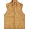 Solid Color Logo Print Stand Collar Zipper Sleeveless Vest Men Vests Gold CV0684-216