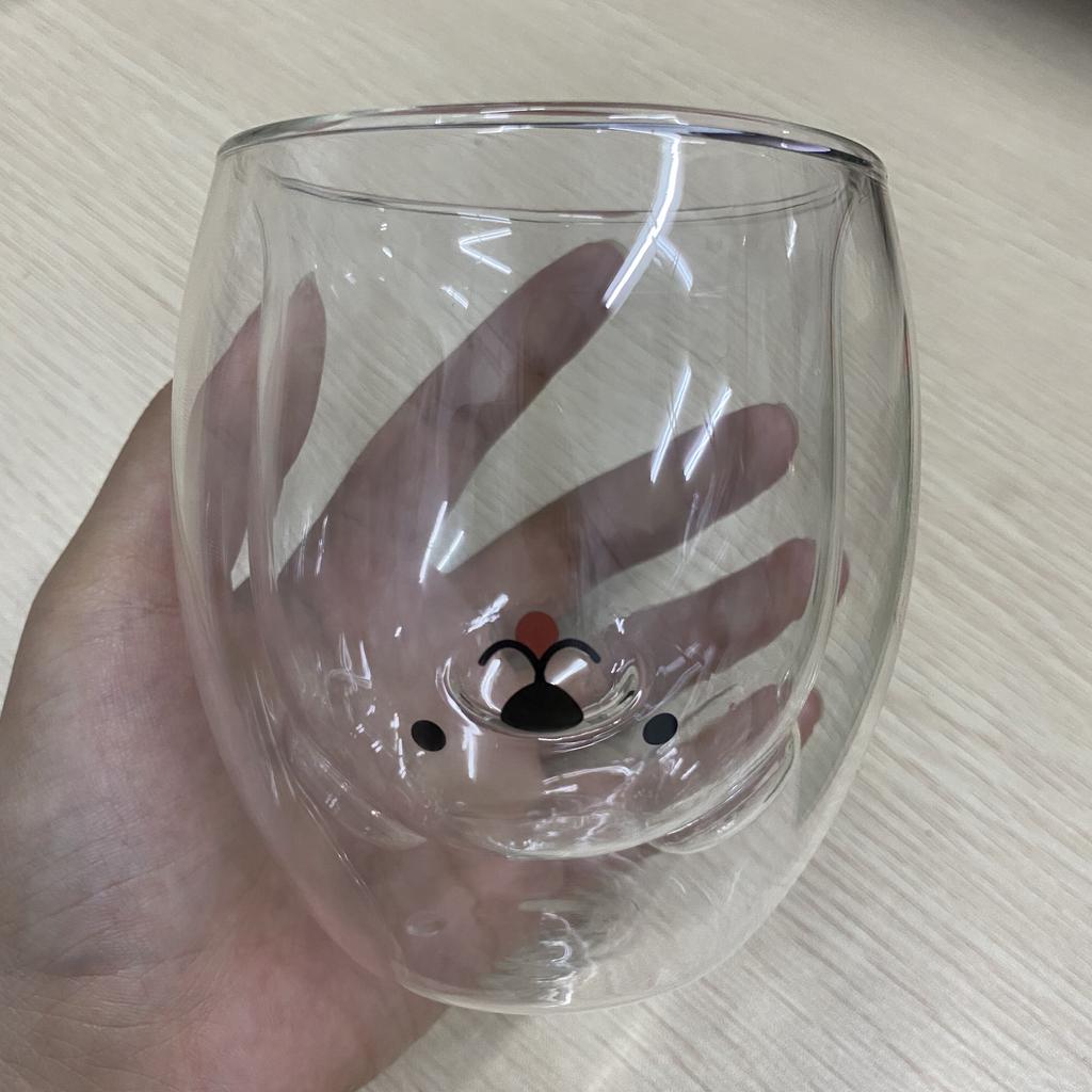 Креативная двухслойная кофейная кружка с милым медведем, двойная стеклянная чашка, картонная чашка для молока с изображением животных, женская милая кошка, утка, собака, подарок, Рождественский подарок