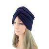 1Pc Women Headwear Cancer Chemo Beanie Hat Hair Loss Turban Solid Color Knitted Cap Head Wrap Polyester
