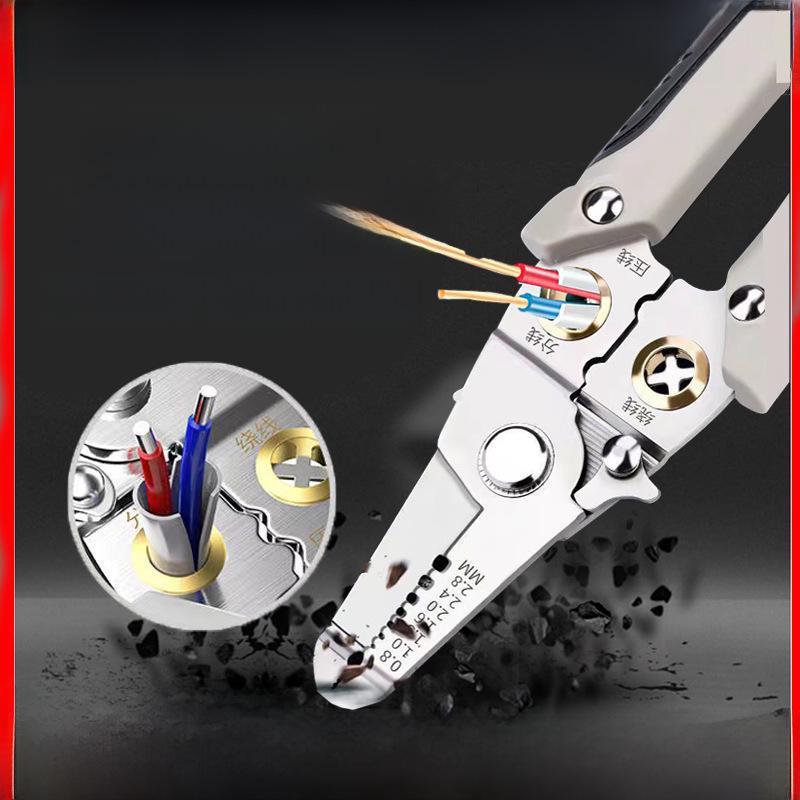 Многофункциональные плоскогубцы промышленного класса для зачистки и резки проводов (Инструмент электрика 5 в 1)